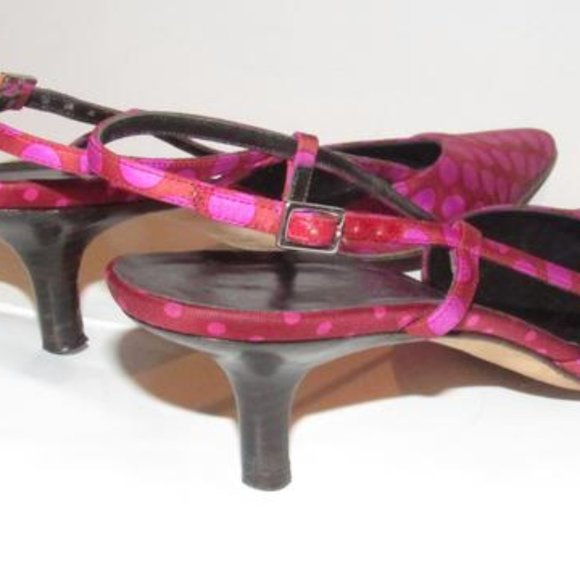 Kate Spade Fuchsia Polka Dots Over Brown Silk - Picture 4 of 8